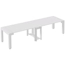 Tavolo Allungabile 45-300x90x75,5 cm Max 6 Persone in Metallo e MDF Bianco