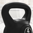 Kettlebell per Allenamento 4 kg in Plastica e Sabbia Nero  