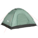 Tenda da Campeggio 2 Posti con Porta a Cerniera Zanzariera e Sacca di Trasporto 206x185x120 cm in Poliestere Verde