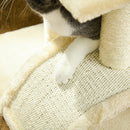 Tiragraffi per Gatti Albero a 3 Livelli 40x35x72 cm in Peluche e Sisal Crema  