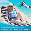 Set 2 Sdraio da Spiaggia 142x51x40 cm Pieghevoli e Regolabili in Acciaio e Poliestere Multicolore  