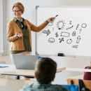 Lavagna Bianca Magnetica a 2 Facce con Accessori e 4 Ruote 127x50x165 cm   