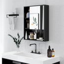 Armadietto con Specchio da Bagno con Mensole a Giorno 60x15x76cm Nero  