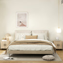 Set 2 Comodini Stile Nordico 48x40x48 cm in Legno Canettato Rovere e Nero  