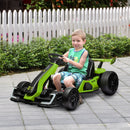 Go Kart Elettrico per Bambini 24V 12km/h con Seggiolino Regolabile Verde  