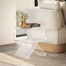 Tavolino da Soggiorno Basso Design Geometrico a 2 Livelli 40x30x45 cm in Acrilico Trasparente 