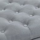 Panca Fondo Letto 126x48,5x57 cm in Tessuto Vellutato Grigio