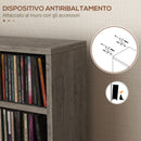 Set 2 Pezzi Mobile Libreria Porta CD 21x22,5x88,5 cm Grigio    