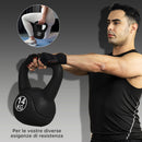Kettlebell per Allenamento 4 kg in Plastica e Sabbia Nero  