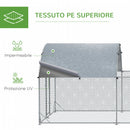 Pollaio Gabbia per Galline da Esterno 570x280 cm in Acciaio Grigio Argento