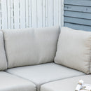 Set Salotto da Giardino Divano Angolare 1 Poltrona e Tavolino Beige