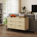 Cassettiera 6 Cassetti Design Nordico 110x40x75 cm Rovere  