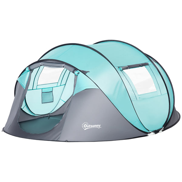 Tenda da Campeggio 3 Persone a Cupola Pop-Up Automatica a Igloo 286x209x122 cm in Poliestere Azzurro online