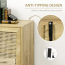 Mobiletto Basso 120x38x76,2 cm in Rattan Naturale