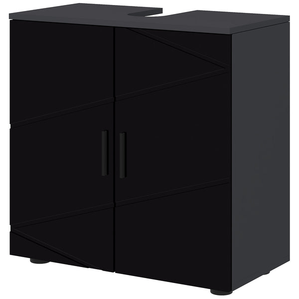sconto Mobile Sotto Lavabo Bagno 2 Ante 60x30x60 cm in Legno Nero