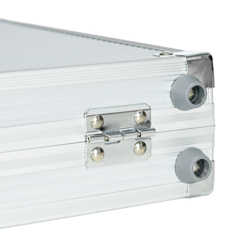 Set Poker per 7-8 Giocatori con 300 Fiches 2 Mazzi di Carte e 5 Dadi con Valigetta in Alluminio e Poliestere Argento