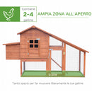 Gabbia Pollaio per Galline da Giardino 190x66x116 cm in Legno  Arancione