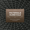 Base per Ombrellone Rotonda da 12,5kg Ø44,5 cm per Pali da Ø3,8 e Ø4,8 cm in HDPE Cemento e Acciaio Nero  