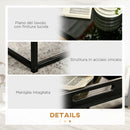 Set da 2 Tavolini da Caffè Impilabili con Finitura Lucida e Telaio in Acciaio Nero