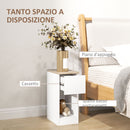 Comodino con Cassetto e Ripiano in Legno 20x30x50 cm Bianco   
