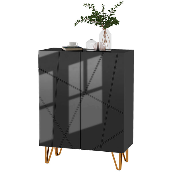 Scarpiera Moderna per 15-20 Paia di Scarpe Ripiani Regolabili Chiusura Ammortizzata Nero sconto