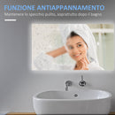 Specchio da Bagno 90x60 cm con Cornice a LED Argento