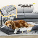 Cuccia per Cani Taglia Grande Imbottita con Cuscino Rimovibile Lavabile 120x80x22 cm Grigio Carbone 