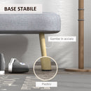 Panca Fondoletto 114x38x45 cm in Tessuto Grigio