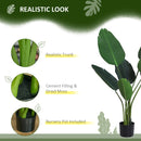 Pianta Artificiale Uccello del Paradiso da Interno e Esterno H120 cm con Vaso Verde