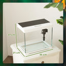 Acquario per Pesci Rossi 17L con Luci LED 35x21x31 cm Pompa d'Acqua e Sistema di Filtraggio Bianco   
