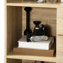 Libreria a Parete 80x35x155 cm in MDF e Metallo Legno Naturale