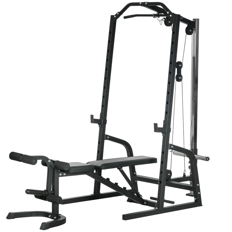 Stazione Fitness Multifunzione 152x105x212 cm in Acciaio Nero