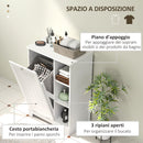 Mobile Bagno Portabiancheria 60x38x86 cm con Cesto Rimovibile Bianco   