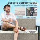 Panchina da Giardino 2 Posti 117x60x86 cm Contenitore da 151.5L in Rattan PE Crema  