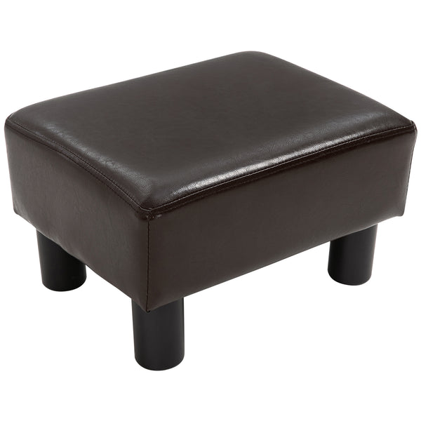 Pouf Poggiapiedi Imbottito 40x30x24 cm in Similpelle Marrone sconto