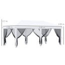 Gazebo da Giardino Pieghevole 585x295x270 cm con 6 Tende Zanzariere in Acciaio Bianco Crema
