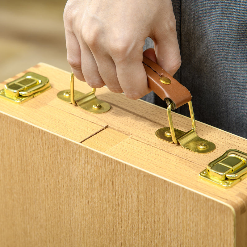 Cavalletto per Pittura da Tavolo Pieghevole 27x41,5x42,5-74,5 cm in Legno Naturale