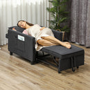 Poltrona Letto Reclinabile 74x84x81 cm in Tessuto Effetto Velluto Grigio Scuro  