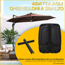 Base per Ombrellone 80x60x17 cm Riempibile fino a 75 kg con Base a T Inclusa Nero   