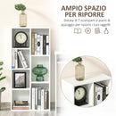 Libreria Moderna a Cubi con 7 Ripiani 50x24x106 cm in Legno Truciolato Bianca