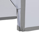 Gazebo da Giardino Esagonale 390x390x250 cm con Doppio Ingresso in Metallo e Poliestere Grigio  