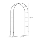 Arco per Rampicanti per Giardino ed Esterni 140x40x240 cm in Metallo Nero