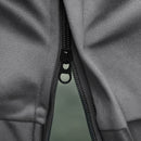 Poltrona Moderna 80x78x100 cm con 2 Tasche Laterali e Poggiapiedi  in Tessuto Effetto Lino Grigio 