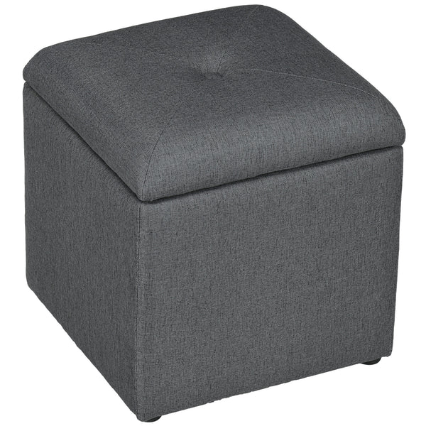 sconto Pouf Contenitore 39x39x39 cm in Tessuto Teddy Grigio