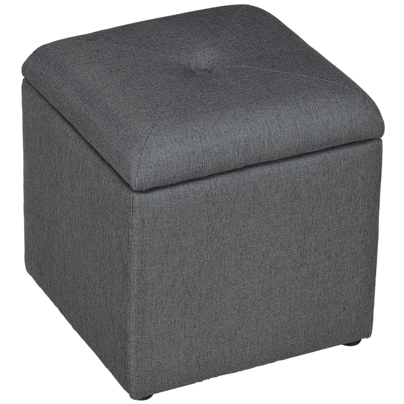Pouf Contenitore 39x39x39 cm in Tessuto Teddy Grigio  