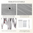 Gazebo da Giardino 330x330x280 cm Altezza Regolabile con Zanzariere in Metallo e Tessuto Oxford Grigio Scuro  