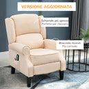 Poltrona Massaggiante e Reclinabile 78x83x101 cm con Funzione Riscaldante Crema
