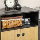 Mobiletto da Salotto 5 Ripiani 2 Ante 120x40x74 cm in Truciolato Nero