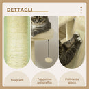 Albero Tiragraffi 48,5x48,5x141,5 cm con Casetta Posatoio e Paletto Beige