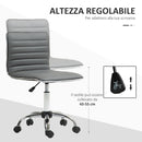 Sedia Poltrona Operativa da Ufficio Ergonomica con Altezza Regolabile in Pelle PU Grigio Scuro  